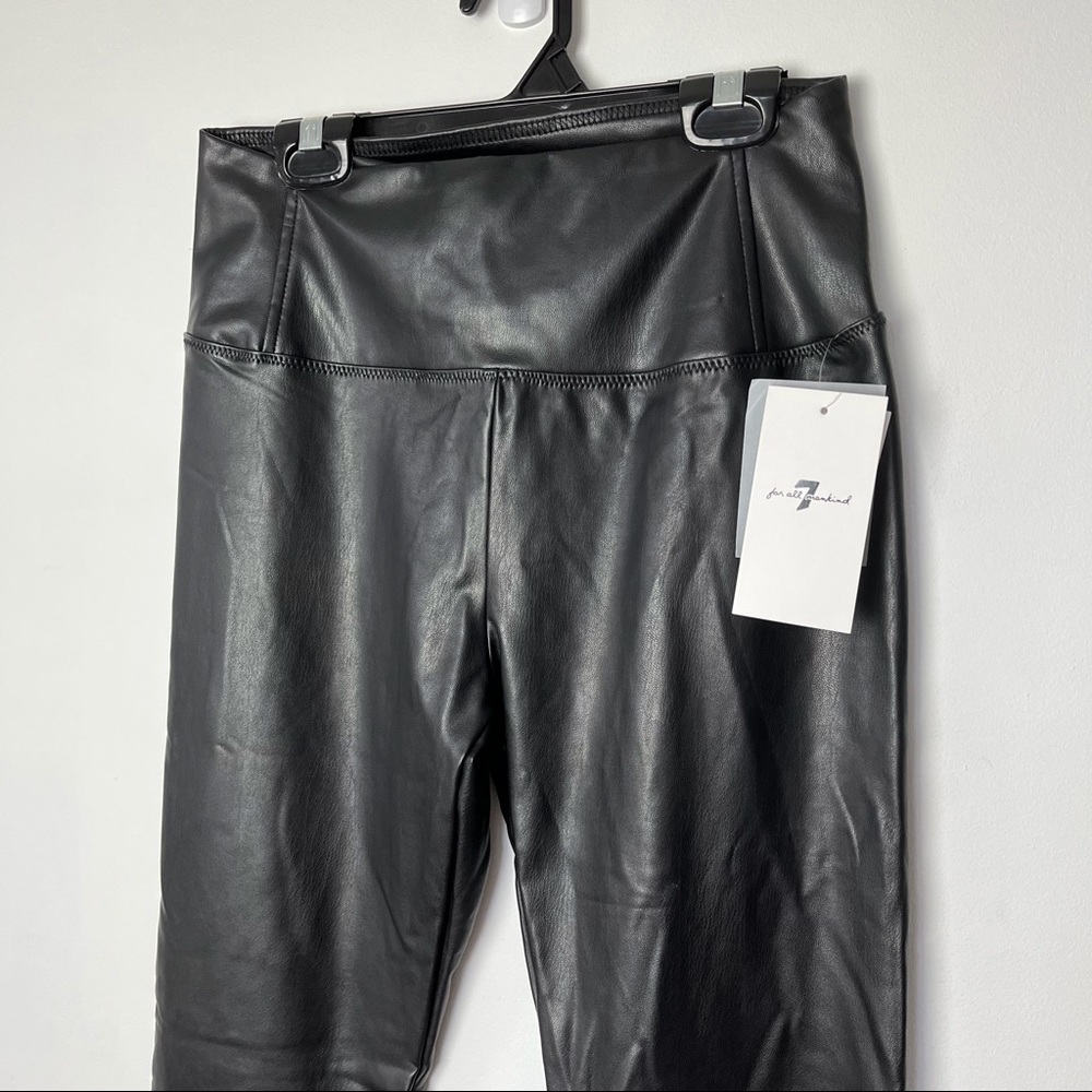 7 FOR ALL MANKIND Black Faux Leather Leggings Pants NWT XS - Picture 5 of 9